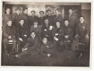 1930s Big Group Of Handsome Men Scientific Workers Old Russian Antique Photo
