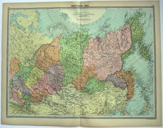 1926 Map Of Northern Asia By George Philip & Son.  Siberia Russia