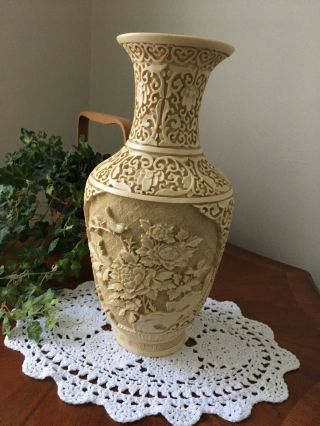 Carved Cinnabar Vase - Shang Dynasty Bronze Bell Mark