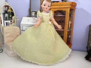 For Madame Alexander Cissy Cute Vintage Yellow Swiss Dot Gown With Slip