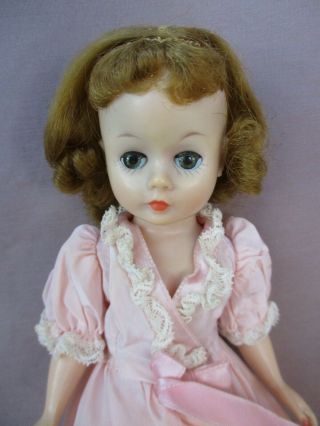 Vintage 1950 ' s Madame Alexander Cissette Doll & Tagged Pink Robe Played With 2