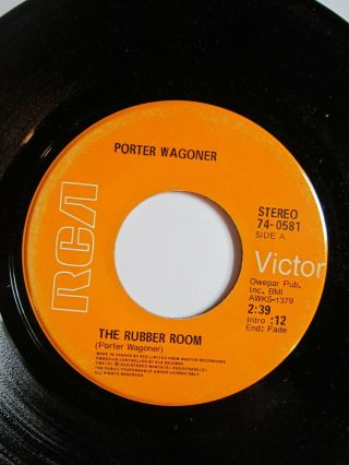 Porter Wagoner - The Rubber Room - Mega - Rare 1971 Rca Canada 45 - Psycho Country