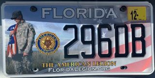 Rare 2000 ‘s Florida American Legion Military License Plate