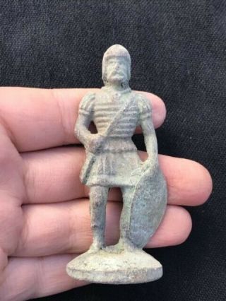 Very Unique Old Roman Bronze War Fighting Position Statue Small Sculpture