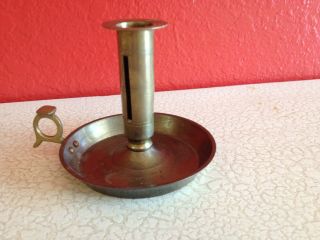 Vintage Solid Brass Hand Held Candlestick Candle Holder
