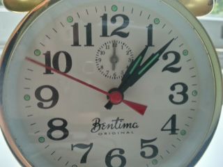 Very Rare vintage antique Bentima Alarm Clock mechanically charged full 2