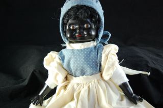 Vintage Bisque Head And Cloth Body Doll - Black Americana