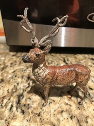 Vintage Putz Lead Metal Reindeer Deer Stag Figurine Antique Germany Christmas