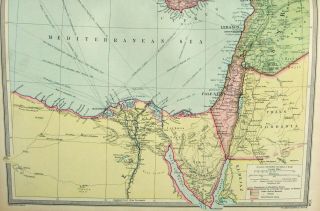 1926 Map of SW Asia I by George Philip.  Turkey Palestine Cyprus Vintage 2