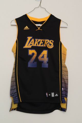Rare Kobe Bryant 24 Adidas Stitched Black Jersey Color Morph Youth Med (10 - 12)