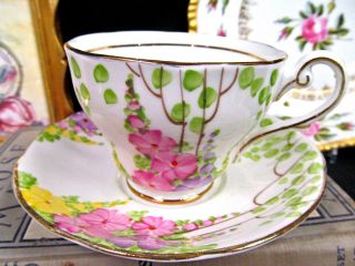 Royal Standard Tea Cup And Saucer Floral Beaded Teacup Cup & Saucer