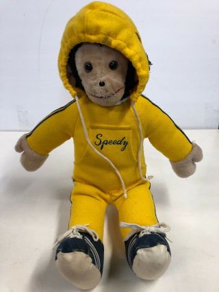 Rare Yellow Suit Speedy Monkey Vintage California Stuffed Toys 17  Plush S12
