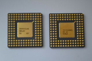 Rare Vintage Gold Ceramic Collectible 386 CPU INTEL A80386DX - 33 IV SX544 3