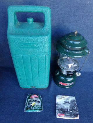 Vintage Coleman Adjustable Two Mantle Lantern Model 288a700 W/ Carry Case - 5 86
