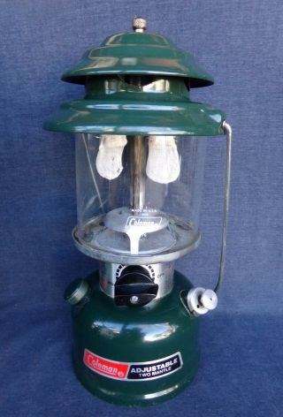 Vintage Coleman Adjustable Two Mantle Lantern Model 288A700 w/ Carry Case - 5 86 2