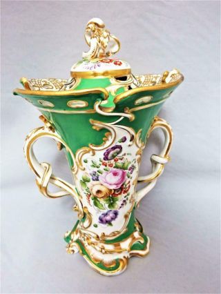 Antique Coalbrookdale Porcelain England Rare Large Pot - Pourrie Vase 1830 