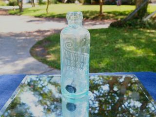 Rare Blue Glass Hutch Soda W\org.  Stopper - T.  J.  White - 125,  Yr Old - Handblown