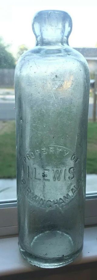 Extremely Rare Dixie Glass Birmingham Alabama Ala I Lewis Jumbo Hutch Bottle