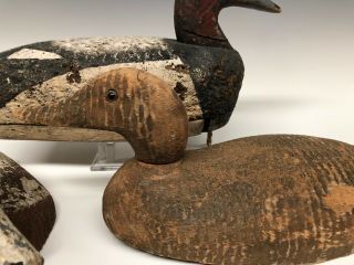 Three Duck Hunting Decoy Wood Decoys Vintage Antique Old 3