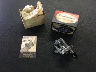 Vintage Shakespeare Direct Drive 1950 Fishing Baitcasting Reel W/ Box & Booklet
