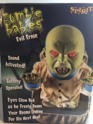 Zombie Baby Spirit Halloween Evil Ernie Animatronic Roaming Sound Activated Rare 2