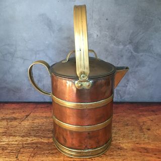 Antique Brass Copper John Marston Water Jug Watering Can Pitcher Jm 19 Vintage