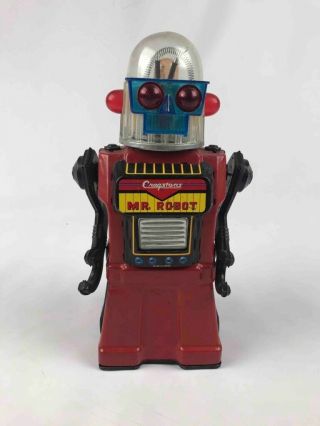Cragstan Mr.  Robot Tin Battery Operated Toy Red Pre - 1970 Vintage Rare