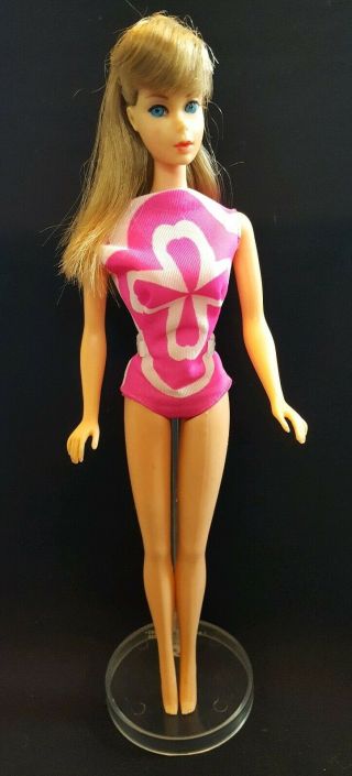 Vintage 1160 Silver Ash Blonde Twist N Turn TNT Barbie in Swimsuit 2