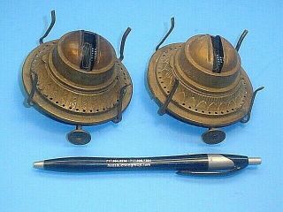 2 Ornate Antique Pat.  1897 P&a Plume & Atwood Oil Lamp Burners
