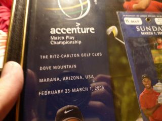 RARE 2009 Accenture INVITATIONAL PGA GOLF TOURNAMENT PROGRAM TIGER WOODS/ticket 3