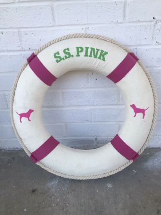 Rare Victorias Secret Pink Store Display Prop 18” Large Life Saver Dog Nautical