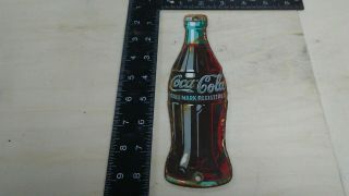Old Coca - Cola Bottle Porcelain Metal Sign/door Push Rare Soda Pop