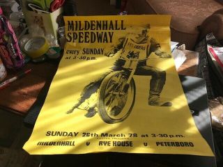 Mildenhall Speedway - - - Easter Triangle - - 1978 - - - Rare - - Large Advertising Poster