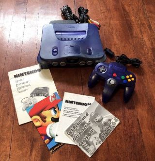 Rare Funtastic Nintendo 64 Launch Edition Grape Purple Console N64 Video Games