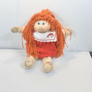 Vintage 1982 Cabbage Patch Kid Doll Red Hair Christmas Outfit Wear