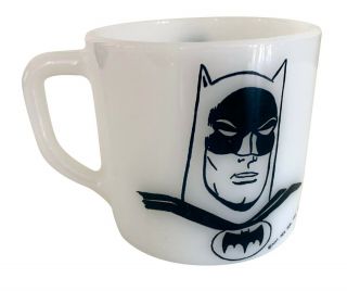 Rare Vintage Batman 1966 Westfield Superhero Milk Glass Mug.