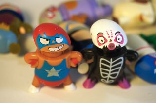 Rare Mucha Lucha Bean Shaped Figure Snap Spring Into Action Set Of 10