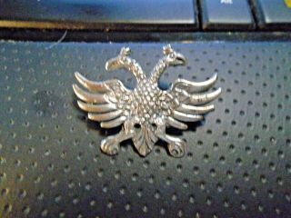 Antique Silver Double Headed Eagle Pin / Brooch Russian / German Marked 925