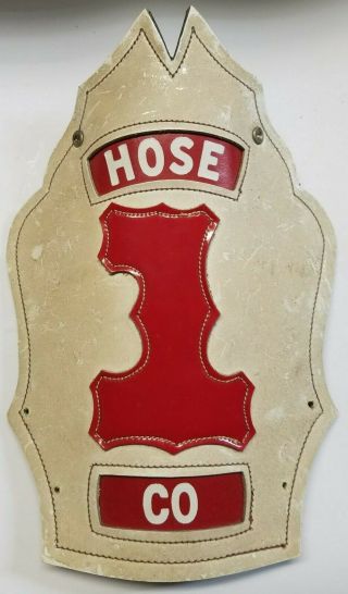 Bound Brook Fire (nj) Hose Company 1 Leather Helmet Front Plate By Cairns - Rare