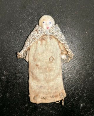 Antique Unmarked French Or German Miniature Jointed Charlotte Doll Bisque Body