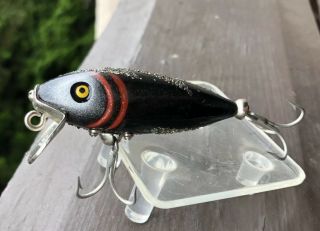 Vintage Pflueger Mustang Minnow Rare Color Glass Eyes Woodfishing Lure
