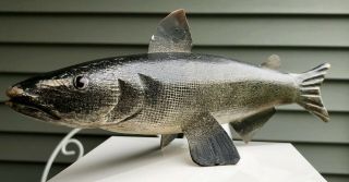 FISH SPEARING DECOY WOODEN,  APPROX.  10 INCHES,  PAINT,  JIM MCILHENNY? 3