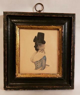 Vintage Borghese Italian Silhouette Of Portrait Of A Lady W/ Frame