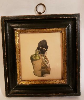 Borghese Italian Silhouette Of Officer Of 60th Rifles Portrait W/ Frame 2