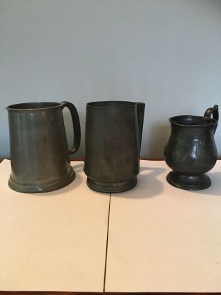 Antique Pewter Tankards Cornish Huikee James Dixon And Sons 1934