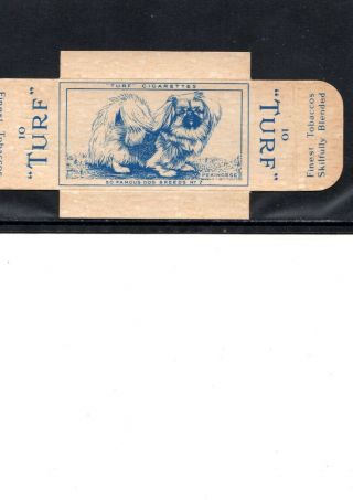 1952 Dog Turf Tobacco Card,  Rare Full Margin Card,  Pekingese,  Very Fine