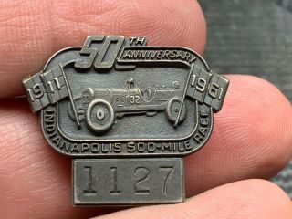 Indianapolis 500 Mile Race 50th Anniversary 1911 - 1961 Stunning Rare Pin.