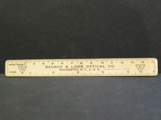 Vintage Antique Bausch & Lomb Ny Advertising Glasses Ruler Whitehead & Hoag Co