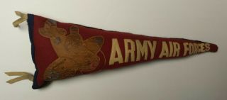 Rare Vintage 1940s Us Army Air Forces Felt Pennant/pillow W/leather Patch