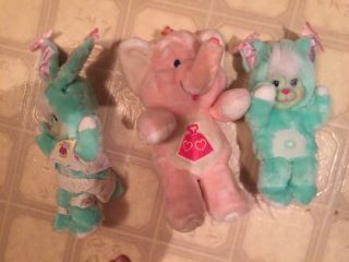Vintage 1990 Mattel Magic Nursery Pet Bear Plush Green Pink Care Bear Rare Toys